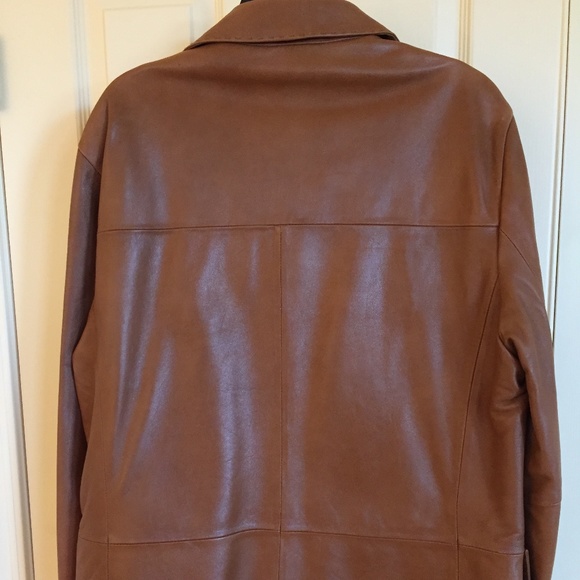 COPY - Beautiful Light Leather Sport Coat Size L - Picture 2 of 3